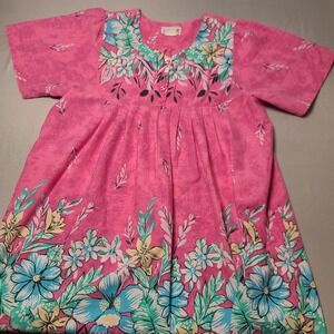 Anthony Richards Floral Dress Womens Pink Cottagecore Grandma House Dress VTG